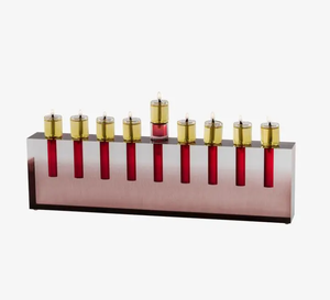 Aangepaste Rechthoek Helder Acryl Olie Menorah Houder Lucite Kaarshouder Voor Judaica Hanukkah - Product Image 2