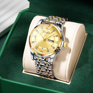 Reloj de Cuarzo de Lujo para Hombre 2026, Estilo Ejecutivo, Correa de Acero Inoxidable, Doble Calendario, Incrustaciones de Diamantes, Luminoso e Impermeable - Product Image 6