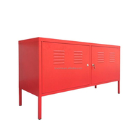 Meuble TV moderne pour le salon Meuble de rangement coloré en métal à 2 portes Design moderne