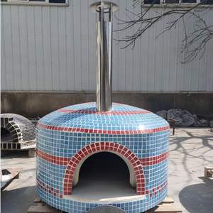 2.46ft <b>Wood</b> <b>Fired</b> Outdoor <b>Pizza</b> <b>Oven</b>, Handmade Mosaic Dome <b>Oven</b> for Backyard, Patio & Garden - Product Image 2