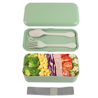 Vente en gros 400ML Biodégradable PLA Réutilisable Passe au lave-vaisselle Micro-ondes Sans Bpa Alimentaire Boîte à déjeuner Conteneur à emporter École