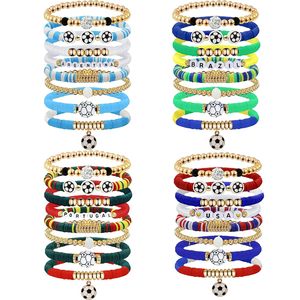 Juego de Pulseras de Fútbol con Banderas de Estados Unidos, Canadá y México, Pulseras Apilables con Dijes de Bandera para Fanáticos, Recuerdos para el Día del Partido, Paquete de Regalo Deportivo - Product Image 6