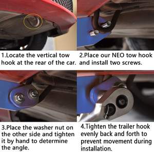 JDM stil araba aksesuarları alüminyum alaşım Tow kanca ön yarış arka Tow kanca araba tampon çekiş çekme kancası evrensel - Product Image 5
