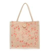 Sac à main en lin tendance, sac à bandoulière unique pour étudiante, sac polyvalent pour boîte à lunch, sac de courses en jute pour femme