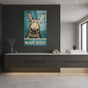 'Nice Ass' Printed <b>Canvas</b> Artwork - Elegant Bathroom <b>Wall</b> Art Print,TEMPERED GLASS ART - Product Image 3
