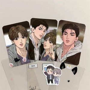 7 Pcs/Lot personnages d'anime Cosplay coré<span class=keywords><strong>en</strong></span> <span class=keywords><strong>Manga</strong></span> BL Manwha Jinx Yaoi Jaekyung Kim Dan 3 pouces petite carte carte transparente cadeau - Product Image 2