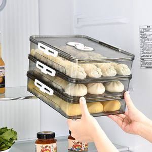 Caja <span class=keywords><strong>rectangular</strong></span> para dumplings de congelación rápida para el hogar, plástico de grado alimenticio con técnica de inyección de PP para almacenamiento de refrigerador de cocina - Product Image 4