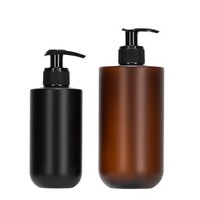 Bouteilles à pompe transparentes en PET de 300 ml et 500 ml, haute esthétique, pour lotion corporelle, savon liquide, gel douche, shampoing, impression sérigraphique
