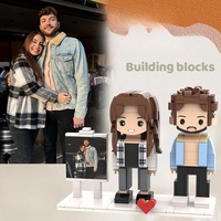 Mini-ensemble de blocs de construction DIY, jouet de dessin animé pour mariage, anniversaire ou cadeau, avec figurines miniatures sur le thème de l'amour