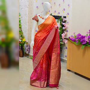 Sari de trabajo de calidad superior exclusivo indio, ropa de fiesta y novia clásica a la moda, Sari de verano e invierno más vendida - Product Image 1