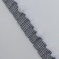 Ruban plissé multicolore en organza à carreaux gingham avec volants pour la confection de robes, vêtements et projets de bricolage (vente en gros)