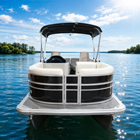 Bateau ponton professionnel en aluminium de 16 pieds avec un design marin haut de gamme et plusieurs options de taille pour une utilisation familiale et commerciale