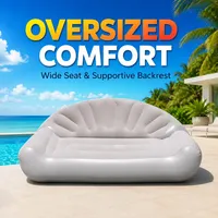 1PC Canapé Gonflable d'Extérieur, Chaise Longue Portable, Lit Paresseux Floqué en Plastique Fabriqué en Chine pour Jardin, Patio, Plage, Camping
