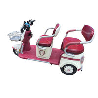 Tricycle Électrique de Luxe Personnalisé 60V 12 Pouces 3 Places, Véhicule Passager à Trois Roues, Pédicab 60V 1000W, Scooter de Mobilité Ouvert