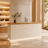 Comptoir de réception moderne à LED blanches, pour salon de beauté, clinique, bureau, hôpital, centre commercial, spa, logo personnalisé disponible
