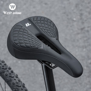 WEST BIKING <span class=keywords><strong>Selle</strong></span> <span class=keywords><strong>de</strong></span> vélo <span class=keywords><strong>de</strong></span> route vtt en éponge souple, imperméable, surface en PU, coussin <span class=keywords><strong>de</strong></span> confort à haute élasticité, siège <span class=keywords><strong>de</strong></span> vélo en cuir - Product Image 6