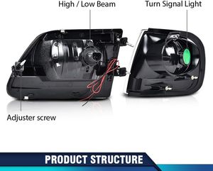 Conjunto de Faros Delanteros LED DRL con Luces de Posición Laterales para Ford F150 1997-2003 / F150 Heritage 2004 / F250 98-99 / Expedition 97-02 - Product Image 4