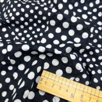 Tissu en coton Salt Shrink 80 g/m² blanc à pois, sans repassage, en stock, pour robe, chemisier, jupe, largeur 50 pouces