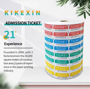 Double <strong>Raffle</strong> <strong>Ticket</strong> Roll 500/1000/2000 <strong>Tickets</strong> Per Roll Custom <strong>Raffle</strong> <strong>Tickets</strong> Size 2''X2'' - Product Image 1