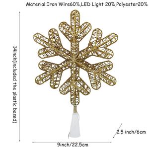 타이머 60개 LED 조명 눈송이 트리 장식 크리스마스 휴일 파티 장식품 겨울 크리스마스 테마 장식 아이템 - Product Image 6