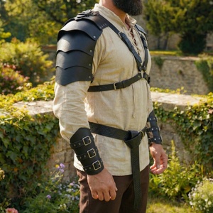 Conjunto de Armadura de Hombro, Brazalete y Cinturón, Estilo Medieval, Vikingo, de Cuero PU Ajustable, para Cosplay de Guerrero, Halloween, Accesorios para Disfraces de TV y Cine - Product Image 6