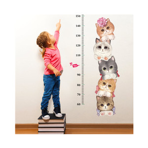 Tableau de hauteur amovible personnalisé autocollant mural animaux de dessin animé mesure de la hauteur tableau de croissance des chambres d'enfants - Product Image 1