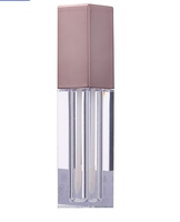 Tube de brillant à lèvres transparent en PP avec couvercle à clapet, flacon cosmétique, sous-emballage, vente en gros, tube de rouge à lèvres vide