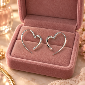 Orecchini a Cuore Aperto per Donne, Design a Forma di Cuore, Accessori per Orecchie da Indossare Quotidianamente - Product Image 6