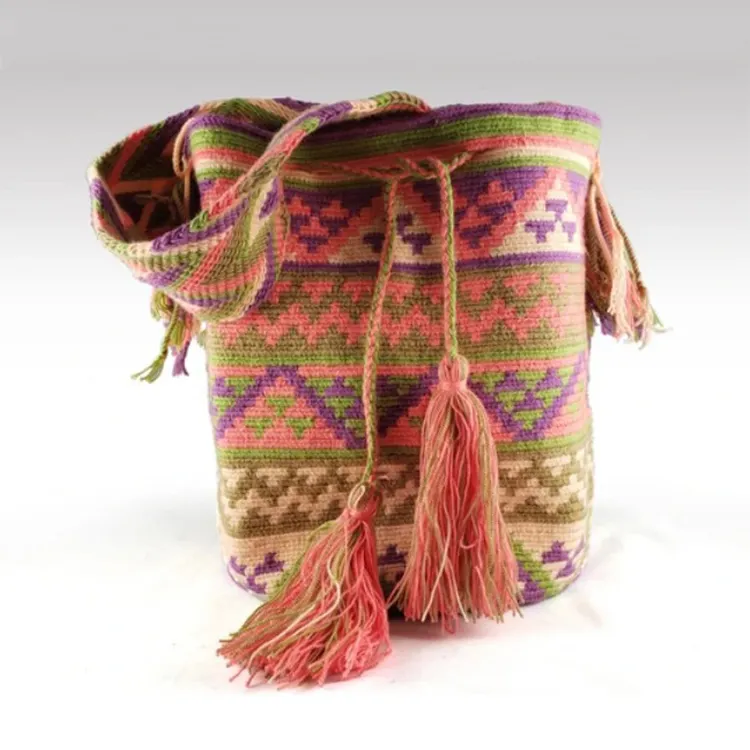 Multi Cotton Women Handmade Shoulder Boho Hand Bags Crossbody Wayuu Mochila Bag