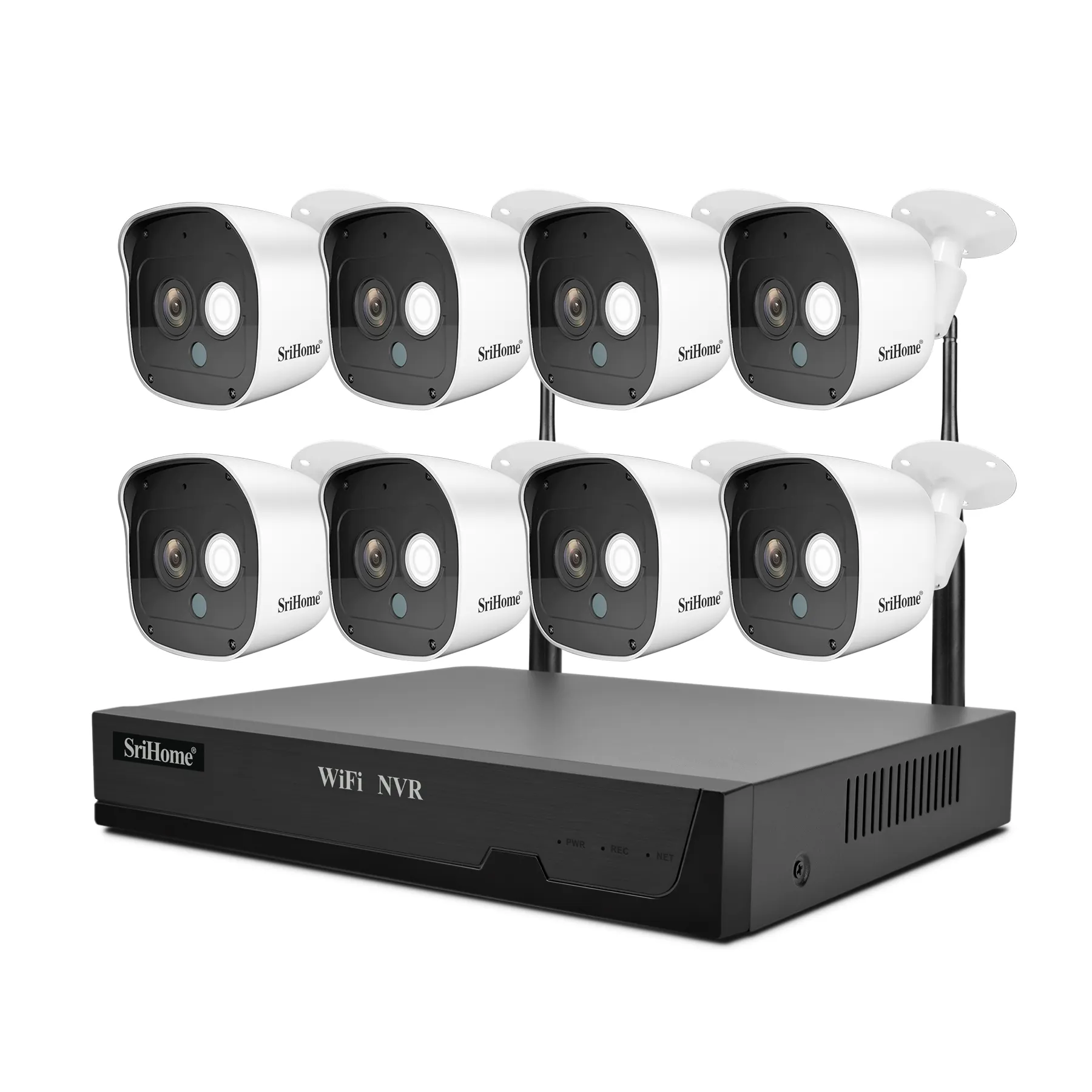 2022 Hot Selling SriHome 1080P CCTV NVR H.265 Camera Security System 8CH CCTV Camera Wireless Kits Security Camera Systems