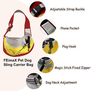 Sac de transport pour animaux de compagnie, sac de voyage en plein air pour petits chiens, sac à bandoulière - Sangle réglable - Convient aux chiots - Product Image 2