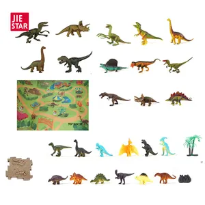 Jiestar brinquedos em plástico, mini figuras, brinquedos, dinossauro, conjunto de brinquedos educativos, animais de fazenda
