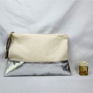 Wholesale Custom Logo Organic Cotton Canvas Large Portable Makeup Bag Women's Travel Pouch Zipper <b>Pc</b> Fabric <b>Case</b> Fashion Daily - Product Image 2