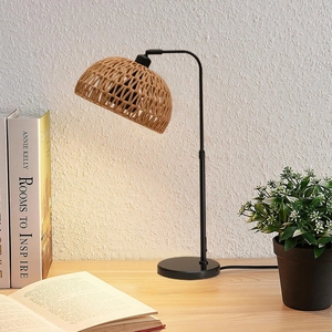 Lampadaire Boho Arc avec abat-jour en <span class=keywords><strong>rotin</strong></span>, ampoule 9W et interrupteur au <span class=keywords><strong>pied</strong></span>, lampe de Bohème pour salon, chambre à coucher, bureau - Product Image 6