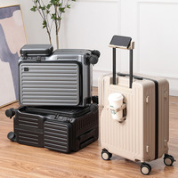 Nouvelle boîte à fermeture éclair avant avec grande capacité et valise multifonctionnelle pour hommes 20 pouces boîte de voyage légère à double ouverture