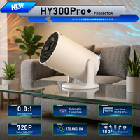 Projecteur LED intelligent portable Junuo HY300 Pro+ 8K 170 Lumens 720P Android 14 WiFi 6 Multi-langues à courte focale pour la maison