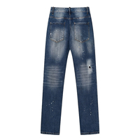 Jeans pour hommes imprimés sur mesure, en coton denim, coupe slim, patchwork, style Y2K, effet usé, respirant, streetwear, fabricant de haute qualité