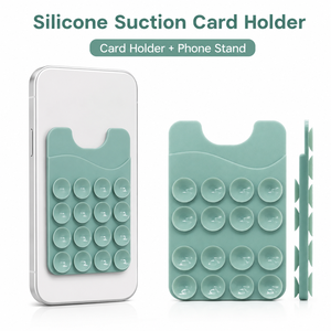 Custom Logo Silicone Suction Card <b>Holder</b> <b>Phone</b> <b>Holder</b> 16 Cups Washable Reusable Stick-on <b>Phone</b> Wallet for Credit ID Card Bulk - Product Image 1