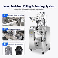 Machine d'emballage automatique verticale compacte à trois soudures latérales pour sachets de liquides (javel, détergent, shampoing, sauce)