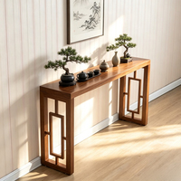 Nouvelle table console chinoise moderne à treillis creux, en bois massif, pour entrée, table de canapé, table d'appoint décorative longue et étroite pour la maison