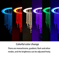Lustre LED moderne personnalisé pour bar et restaurant, lumière d'ambiance à changement de couleur, luminaires suspendus décoratifs uniques en corde plastique