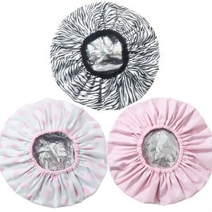 <span class=keywords><strong>Bonnet</strong></span> de bain <span class=keywords><strong>auto</strong></span>-<span class=keywords><strong>chauffant</strong></span> personnalisé pour femme, réutilisable, en plastique imperméable de haute qualité, avec doublure en tissu, pour la plage, les affaires et les fêtes - Product Image 2