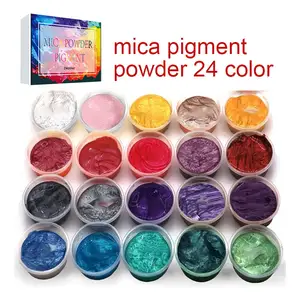 Dudak parlatıcısı sabun yapımı reçine için 24 renk inci Pigment kozmetik sınıf Pigment tozu mika Pigment Pigment tozu