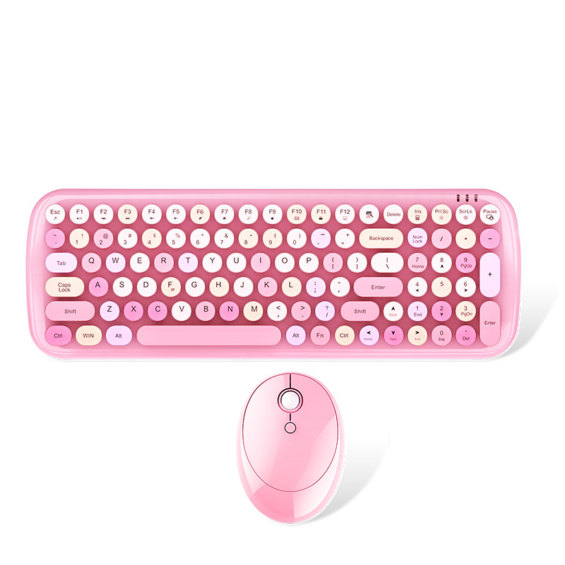 Mofii Sweet Wireless Keyboard Mouse Punk Detachable Keycap Colorful Waterproof Multimedia Keyboard And Mouse Combo