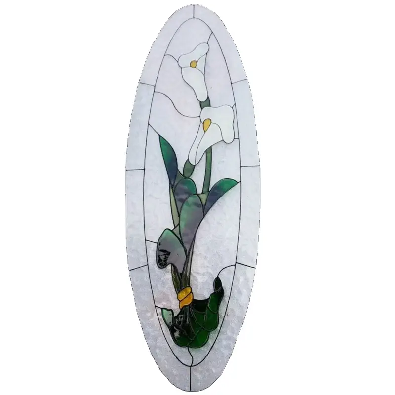 Figuras de aqualite teñidas insertos de panel de puerta de cristal con parte transparente utilizada para fijar dentro de la puerta