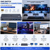 Convertisseur HDMI DP Hardrock 4K 8K avec Hub USB 3.0 en Acier Inoxydable, Plug & Play, Partage Multi-Appareils, Certifié FCC