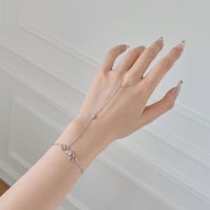 Bracelets chaîne de doigt Dylam en argent S925 avec pendentif queue en zircon cubique 5A et alphabet LOVE, pour cadeau d'anniversaire - Product Image 2