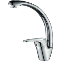 Robinet d'évier de cuisine corps en laiton et robinet de tuyau en fonte, corps en laiton à col de cygne moderne robinet de lavabo chromé