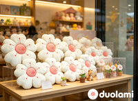 Peluche personnalisée, poupée en peluche douce en forme de fleur pour cadeau promotionnel, peluche personnalisée