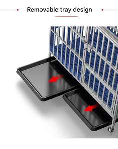 Fabrika toptan katı dayanıklı büyük boy köpek kafesi kulübesi özelleştirilebilir paslanmaz çelik katlanır köpek kafesi hayvan kafesleri - Product Image 3